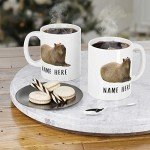 Lovesout Funny Capybara Cute Personalized Name Christmas 2025 Gifts Coffee Mug White 11 Oz