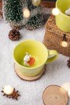 DIHOclub Ceramic Snail Cup Hidden 3D Animal Inside Mug，Garden series Handmade Figurine Snail Mugs (Apple green)