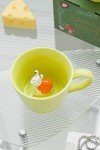 DIHOclub Ceramic Snail Cup Hidden 3D Animal Inside Mug，Garden series Handmade Figurine Snail Mugs (Apple green)