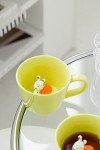 DIHOclub Ceramic Snail Cup Hidden 3D Animal Inside Mug，Garden series Handmade Figurine Snail Mugs (Apple green)