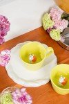 DIHOclub Ceramic Snail Cup Hidden 3D Animal Inside Mug，Garden series Handmade Figurine Snail Mugs (Apple green)
