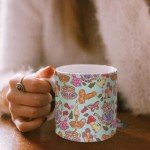 Cottage Core Coffee Mug, Cottage Core Ceramic Mugs with Pattern, Mushroom Mug, Penis Mug, Cottagecore Coffee Mug, Funny Coffee Mugs Adult Humor, Cute Mushroom Decor Gifts for Plant Lover (15OZ)