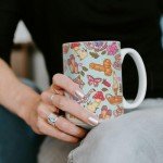 Cottage Core Coffee Mug, Cottage Core Ceramic Mugs with Pattern, Mushroom Mug, Penis Mug, Cottagecore Coffee Mug, Funny Coffee Mugs Adult Humor, Cute Mushroom Decor Gifts for Plant Lover (15OZ)