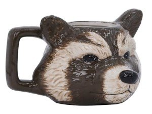 A.F.N.A.L Ceramic Mug for Home & Office, Creative Porcelain 3D Animal Cup with Handle for Coffee, Tea, Juice, Milk & Water, 15 oz. Raccoon Head Mug Gift, 3.6" H