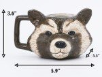 A.F.N.A.L Ceramic Mug for Home & Office, Creative Porcelain 3D Animal Cup with Handle for Coffee, Tea, Juice, Milk & Water, 15 oz. Raccoon Head Mug Gift, 3.6" H
