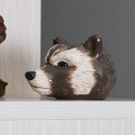 A.F.N.A.L Ceramic Mug for Home & Office, Creative Porcelain 3D Animal Cup with Handle for Coffee, Tea, Juice, Milk & Water, 15 oz. Raccoon Head Mug Gift, 3.6" H