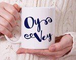 Oy Vey Coffee Mug, Hanukkah Gift Mug, Funny Jewish Mug, Gift for Jewish Mother Women Friend (11oz)