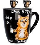 Color Changing Sleepy Cat Coffee Mug 15OZ - Ceramic Heat Sensitive Cup Hot Cocoa Tea Milk Mugs Hot Drinks and beverages Unique Beautiful Funny Holiday Christmas gift Idea for Cat lovers women men mom