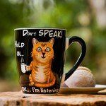 Color Changing Sleepy Cat Coffee Mug 15OZ - Ceramic Heat Sensitive Cup Hot Cocoa Tea Milk Mugs Hot Drinks and beverages Unique Beautiful Funny Holiday Christmas gift Idea for Cat lovers women men mom