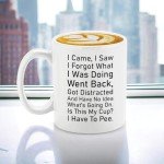 Veracco I Came I Saw I Forgot Coffee Mug Have No Idea Whats Going On Is This My Cup I Have To Pee Cup Sarcastic Gift Office Humor Gift Wife Coffee Mug Gifts For Forgetful Friend Office Humor Present
