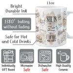 Puouoonyi Inspirational Gifts Mug for Women - Positive Daily She Is Affirmations Mug 11oz, Motivational, Mental Health, Self Love, Self Care & Mindfulness Gift for Girls Mom Friends