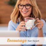 Christian Art Gifts Floral Pink Ceramic Coffee Mug – 14 oz. Microwave and Dishwasher-Safe Lead-Free Non-Toxic Inspirational Scripture Coffee and Tea Mug for Sisters with Bible Verse – Proverbs 31:29