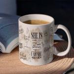 Puouoonyi Inspirational Gifts Mug for Women - Positive Daily She Is Affirmations Mug 11oz, Motivational, Mental Health, Self Love, Self Care & Mindfulness Gift for Girls Mom Friends