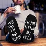 Nucinzua Birthday Gifts for Men,Funny Socks Gift Ideas for Dad Husband Grandpa Teens,Stocking Stuffers for Men Boys,Christmas Gifts for Him,Fun Sleeping Socks
