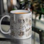 Puouoonyi Inspirational Gifts Mug for Women - Positive Daily She Is Affirmations Mug 11oz, Motivational, Mental Health, Self Love, Self Care & Mindfulness Gift for Girls Mom Friends