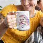 Cute Hedgehog Coffee Mug, Custom Nature Inspired Cup For Kids, Personalized Name On Hedgehog Design Ceramic Cup, Gift For Birthday, Customized Glitter Animal White Mug 11oz 15oz