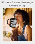 Joybloks 11OZ Black Funny Hidden Message Mug for Coworkers, Unique Coffee Lover White Elephant Gag Cup Gifts for Adults Women Men