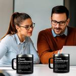 WECACYD Chaos Coordinator Gifts - Thank You Gifts for Women, Boss Lady, Coworkers, Employee, Teacher, Nurse, Office - Boss Day Gift - 14oz Black Chaos Coordinator Coffee Mug