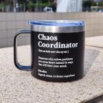 WECACYD Chaos Coordinator Gifts - Thank You Gifts for Women, Boss Lady, Coworkers, Employee, Teacher, Nurse, Office - Boss Day Gift - 14oz Black Chaos Coordinator Coffee Mug