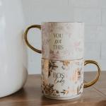 Sweet Water Decor You Got This Gold Handle Coffee Mugs - 17oz Cute Coffee Mugs for Hot & Cold Drinks - Spring Home Decor and Gift - Ideal Tea & Espresso Cups