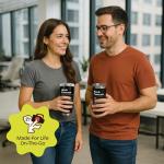 Work Forecast Mug - Coworker Sarcasm Gifts for Women Men Work Besties Gifts for Women 20 Ounce Black Stainless Steel Insulated Coffee Tumbler Funny Work Mugs Gag Gift for Men At Work Appreciation Cup