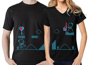 BoldLoft Couple Shirts Key to My Heart His and Hers Matching Couple Shirts in Black (Women: S/Men: M)…