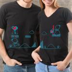 BoldLoft Couple Shirts Key to My Heart His and Hers Matching Couple Shirts in Black (Women: S/Men: M)…