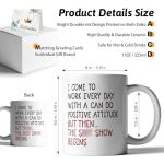 XKZGSZB I Come To Work Every Day With A Can Do Positive Attitude, Funny Work Sarcastic Coffee Mug, Gifts for Friend Bestie Coworker Boss Manager Employer, Coworker Retirement Goodbye Farewell Gifts