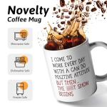 XKZGSZB I Come To Work Every Day With A Can Do Positive Attitude, Funny Work Sarcastic Coffee Mug, Gifts for Friend Bestie Coworker Boss Manager Employer, Coworker Retirement Goodbye Farewell Gifts