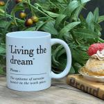 Kadiak Funny Office Coffee Mug Gifts for Coworkers - Living the Dream Novelty Offensive Sarcasm Work Mug for Women Men, Office Birthday Mugs Gifts for Colleagues 11oz