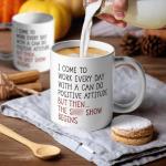 XKZGSZB I Come To Work Every Day With A Can Do Positive Attitude, Funny Work Sarcastic Coffee Mug, Gifts for Friend Bestie Coworker Boss Manager Employer, Coworker Retirement Goodbye Farewell Gifts