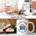 XQLZY Certified Dumpster Fire Survivor Coffee Mug, Dumpster Fire Humor Cup, Humor Joke Sarcastic Gifts for Coworker Work Friends Boss Leader, Promotion New job Gifts for Colleagues