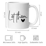 BEHIFL Let Them Inspirational Coffee Mug, Positive Affirmation Gifts for Women Men, Mental Health Motivational Quotes Ceramic Coffee Tea Cup Mug 11oz