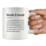 Panvola Work Friend Definition Mug Coworker Gifts Officemates Office Coworker Friend Gift Friendship Novelty Drinkware Ceramic Mug 11 oz White
