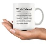 Panvola Work Friend Definition Mug Coworker Gifts Officemates Office Coworker Friend Gift Friendship Novelty Drinkware Ceramic Mug 11 oz White