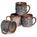 KYBSCZ Ceramic Coffee Mugs - 12 Ounces Ceramic Mugs - Tea Cups with Handle - Funny Cappuccino Cups - Dishwasher Safe, Set of 4