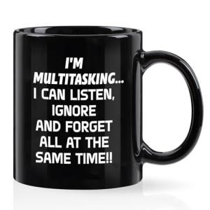 YHRJWN Gifts for Adult White Elephant, I'M Multitasking Mug, Funny Coffee Mugs Adult Humor, Christmas Gift for Office Party - Funny Novelty Gifts for Coworkers, Boss, Employees, Men & Women, 11Oz