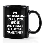 YHRJWN Gifts for Adult White Elephant, I'M Multitasking Mug, Funny Coffee Mugs Adult Humor, Christmas Gift for Office Party - Funny Novelty Gifts for Coworkers, Boss, Employees, Men & Women, 11Oz