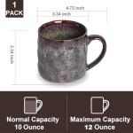 KYBSCZ Ceramic Coffee Mugs - 12 Ounces Ceramic Mugs - Tea Cups with Handle - Funny Cappuccino Cups - Dishwasher Safe, Set of 4