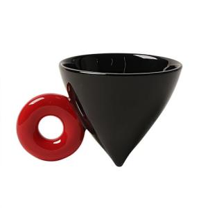 Fulcrum Balance Coffee Mug 7oz, Unique Ceramic Coffee Cup Handmade for Modern Home，Office, Novelty Gift for Christmas, Birthday(Black)