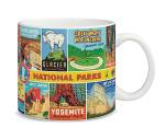 CAVANILLI & CO. Cavallini Vintage Coffee Mug, Ceramic Mug with National Parks Design