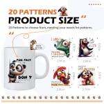 Funny Animals UV DTF Decals - 20 Sheets Cute Cat Chicken Probe UV DTF Cup Wraps for 16 oz Glass Coffee Mug, Pretend I'm A Squirrel Fun Decal Waterproof Transfer Stickers DIY Water Bottle Craft Decor