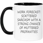 Lxenrra Work Forecast Coffee Mug, Funny Coworker Gifts, Boss Day Gifts for Women and Men, Birthday and Christmas Gift for Coworkers, Employer, Bestfriend, Sarcastic Gag Coffee Mug, 11 Oz