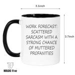 Lxenrra Work Forecast Coffee Mug, Funny Coworker Gifts, Boss Day Gifts for Women and Men, Birthday and Christmas Gift for Coworkers, Employer, Bestfriend, Sarcastic Gag Coffee Mug, 11 Oz