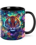 Tiger Coffee Mug for Women Ceramic Tea Cup with Handle Funny Novelty Mugs Porcelain Mug Gift for Office Home 11oz