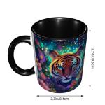 Tiger Coffee Mug for Women Ceramic Tea Cup with Handle Funny Novelty Mugs Porcelain Mug Gift for Office Home 11oz