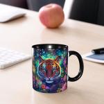 Tiger Coffee Mug for Women Ceramic Tea Cup with Handle Funny Novelty Mugs Porcelain Mug Gift for Office Home 11oz