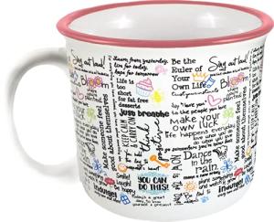 Spoontiques Ceramic Camper Mug, 14oz - Microwave & Dishwasher Safe, for Cold & Hot Beverages - Positive Affirmations