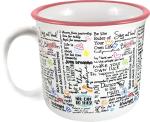 Spoontiques Ceramic Camper Mug, 14oz - Microwave & Dishwasher Safe, for Cold & Hot Beverages - Positive Affirmations