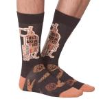 K. Bell Socks Men's Fun Pop Culture Novelty Crew Socks, Just Brew It (Black), Shoe Size: 6-12